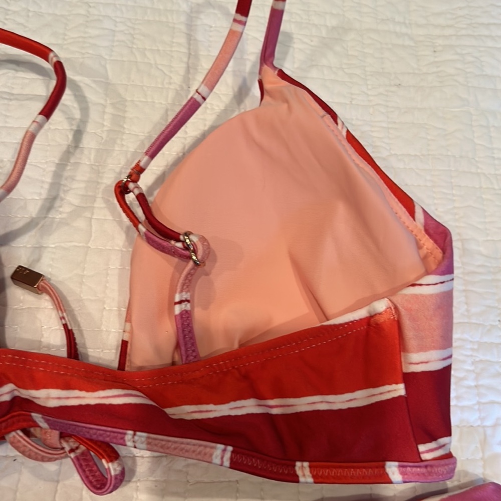 NWT VIX red and pink stripe bikini size small/D cup - Picture 5 of 11